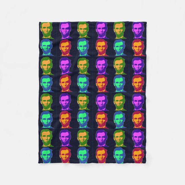 Cobertor De Velo Quatro Pop Art Abraham Lincolns (Frente)