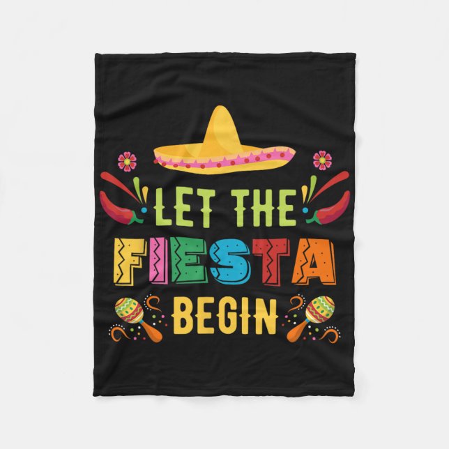 Cobertor De Velo Que A Fiesta Comece Engraçada Cinco De Mayo Mexica (Frente)