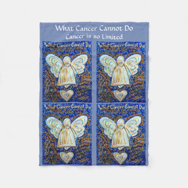 Cobertor De Velo Que Cancer Não Pode Fazer Angel Fleece Chemo Blank (Frente)