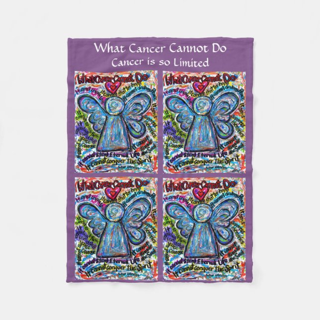 Cobertor De Velo Que Cancer Não Pode Fazer Anjo Chemo Fleece Blanke (Frente)