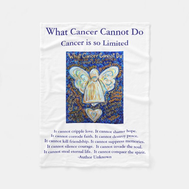Cobertor De Velo Que Cancer Não Pode Fazer Anjo Chemo Personalizado (Frente)