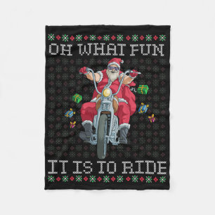 Cobertor De Velo Que Diversão É Dirigir O Gif De Natal De Motocicle