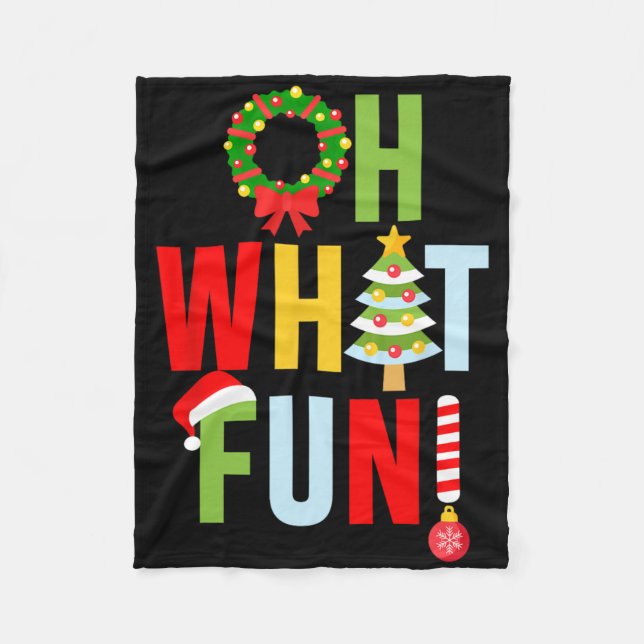 Cobertor De Velo Que Diversão Natal Com Grinalda E Árvore  (Frente)
