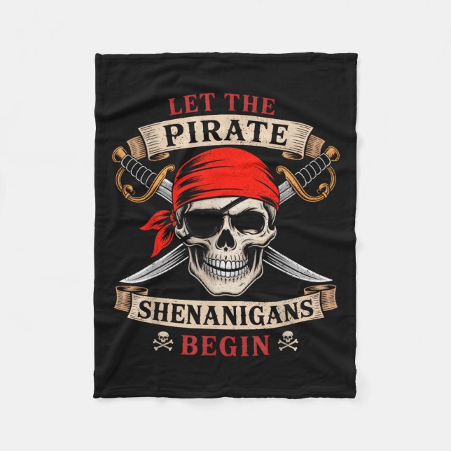 Cobertor De Velo Que Os Piratas Shenanigans Comecem O Halloween M (Frente)