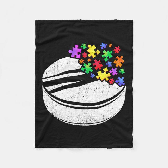 Cobertor De Velo Quebra-cabeça de Hóquei sobre a Autismo Homens Mul (Frente)