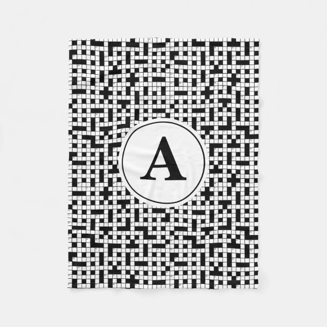 Cobertor De Velo Quebra-cabeça Monograma de Palavra Cruzada (Frente)