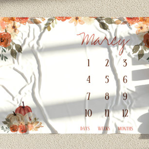 Cobertor De Velo Queda Apaixonada Pumpkin Floral Pumpkin Baby Miles