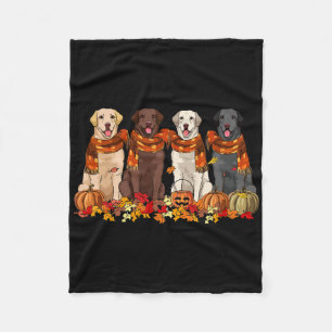 Cobertor De Velo Queda Autumn Pumpkin Labrador Retriever Obrigado