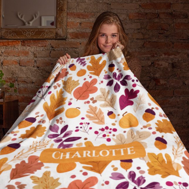 Cobertor De Velo Queda Personalizada - Nome das Folhas e Bolsas do  (Criador carregado)