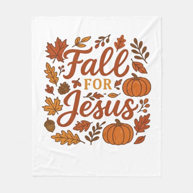 Cobertor De Velo Queda Por Jesus Autumn Pumpkin Christian Faith Cla (Frente)