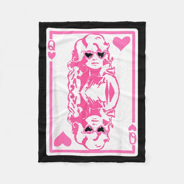 Cobertor De Velo Queen Of Hearts Valentines Day  (Frente)