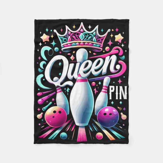 Cobertor De Velo Queen Pin Shirt Bowler Bowling League For Bowling  (Frente)