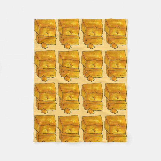 Cobertor De Velo Queijo Cheddar Amarelo Galho Laticínios Comida (Frente)