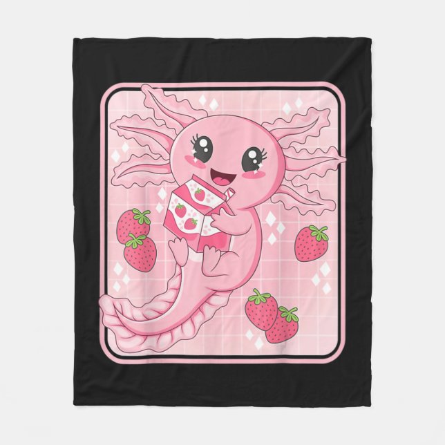 Cobertor De Velo Queijo de morango japonês, Leite de morango rosa,  (Frente)