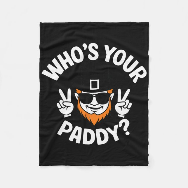 Cobertor De Velo Quem é o seu Paddy Dia de São Patrício Divertido P (Frente)