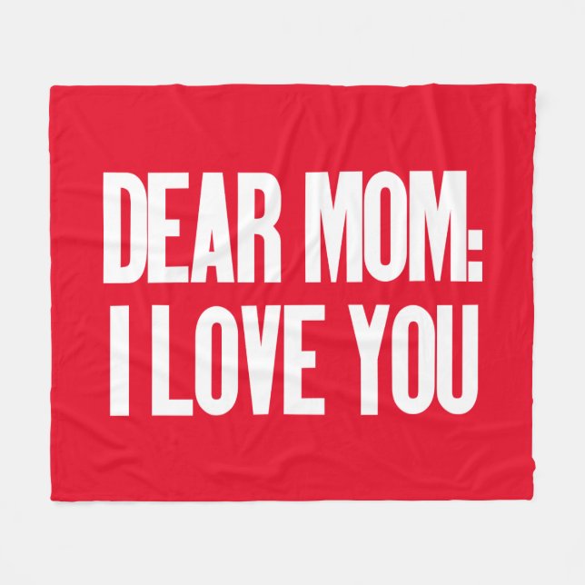 Cobertor De Velo Querida Mãe, Eu Te Amo (Frente (Horizontal))