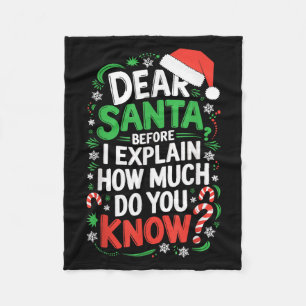Cobertor De Velo Querido Papai Noel Antes de Eu Explicar Quanto Voc