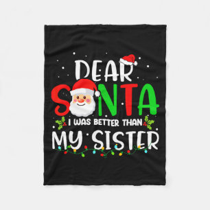 Cobertor De Velo Querido Papai Noel Eu Fui Melhor Que Minha Irmã