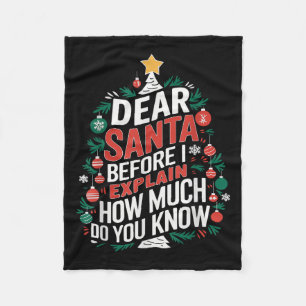 Cobertor De Velo Querido Papai Noel Eu Posso Explicar Pijamas Engra