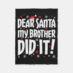 Cobertor De Velo Querido Papai Noel Meu Irmão Fez Camiseta Natal Ir