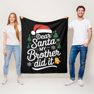 Cobertor De Velo Querido Papai Noel Meu Irmão Fez Isso Funny Natal