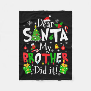 Cobertor De Velo Querido Papai Noel Meu Irmão Fez Isso Funny Natal