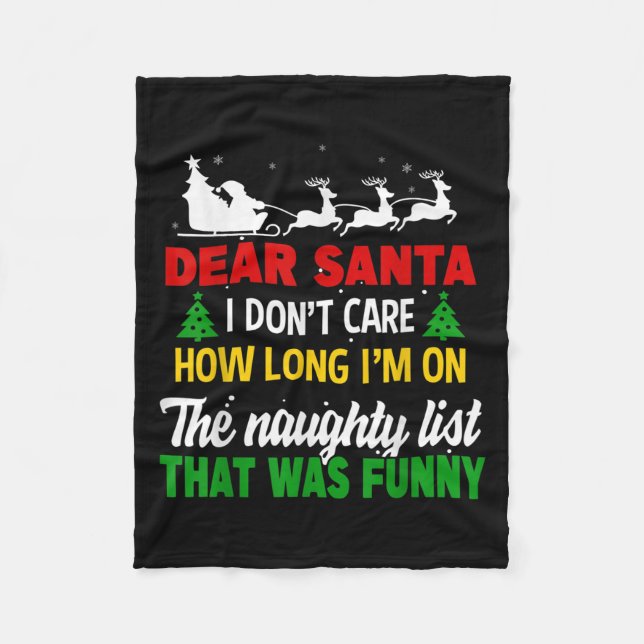 Cobertor De Velo Querido Papai Noel, não me importo com quanto temp (Frente)
