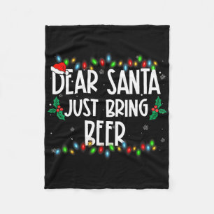 Cobertor De Velo Querido Papai Noel Traga Cerveja Pjs De Natal Famí
