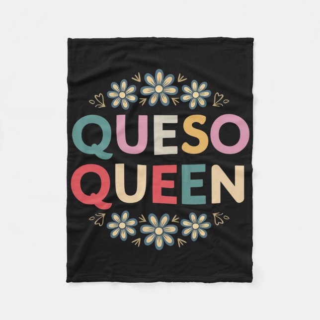 Cobertor De Velo Queso Queen Floral Funny Cinco De Mayo Funny Mexic (Frente)