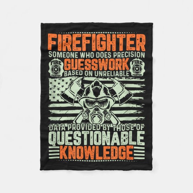 Cobertor De Velo Questionable Knowledge Fireman Gift Proud Firefigh (Frente)