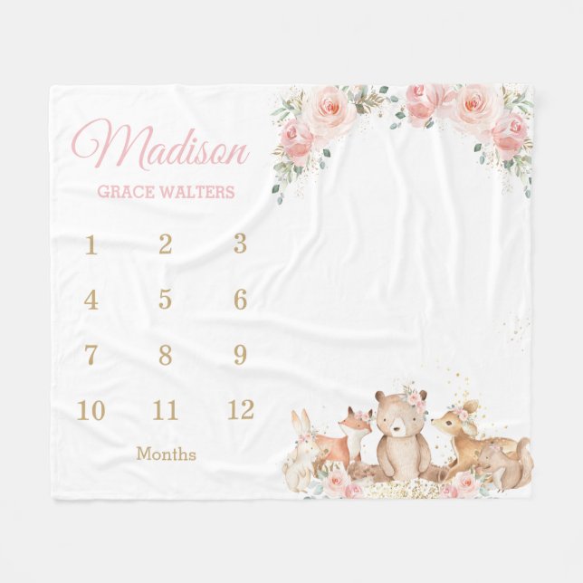 Cobertor De Velo Quic Woodland Blush Pink Floral Mensal