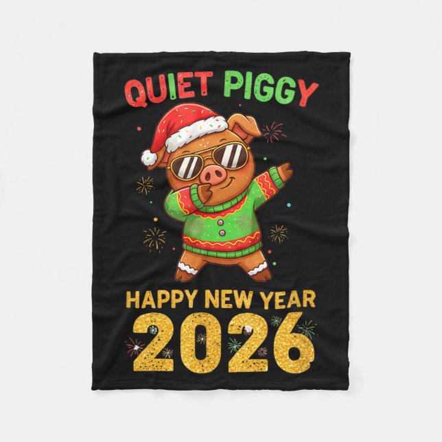 Cobertor De Velo Quiet Ggy Happy New Year 2026 Cute Animal  (Frente)