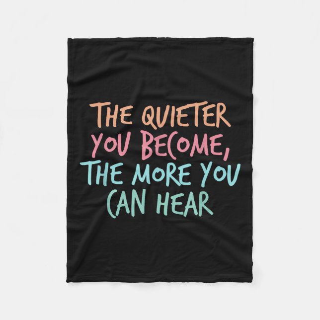 Cobertor De Velo Quiet Introvert Silent Silence Quote The Quieter Y (Frente)