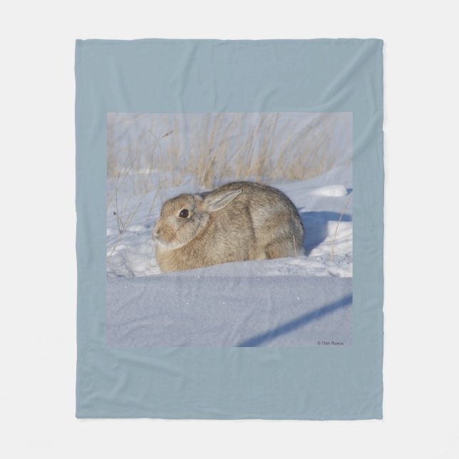 Cobertor De Velo R5 Coelho Cottontail na Neve (Frente)