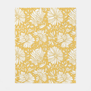 Cobertor De Velo rabisco floral do ouro, desenhado à mão