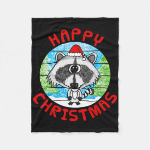 Cobertor De Velo Raccoon Christmas Snow Xmas Engraçado