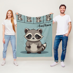 Cobertor De Velo Raccoon Cute Kawaii - Impressão