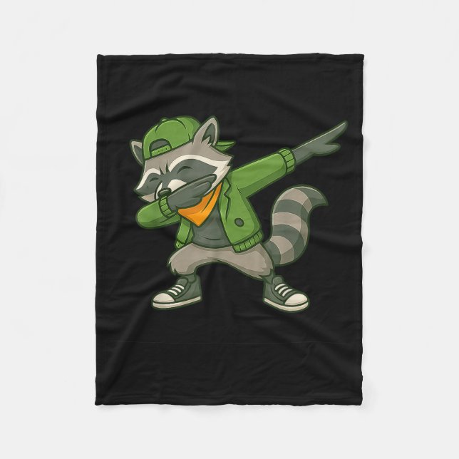 Cobertor De Velo Raccoon Dab Streetwear Clic Funny For Men Women Ki (Frente)