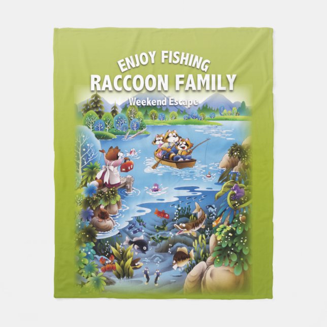 Cobertor De Velo RACCOON FAMILY Enjoy Fishing  (Frente)