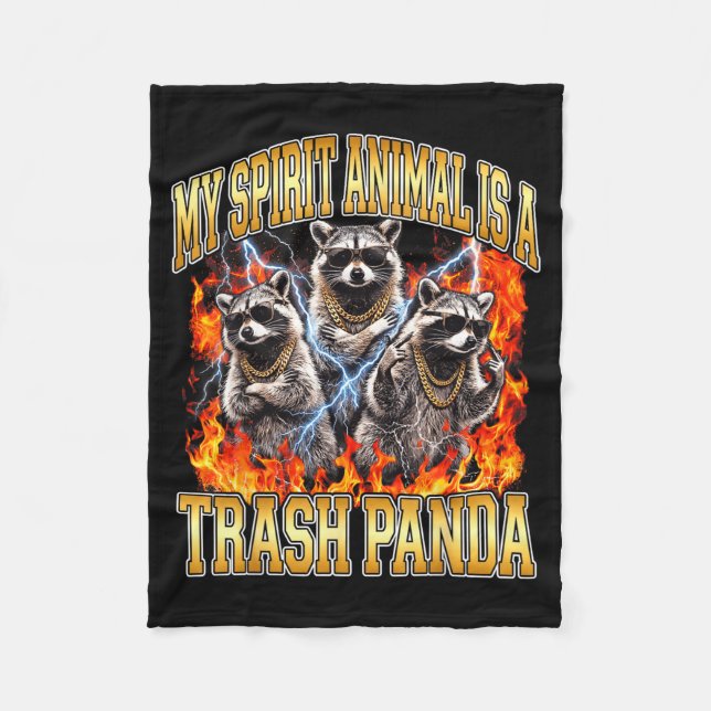 Cobertor De Velo Raccoon My Srit Animal Is A Trash Panda Funny Boot (Frente)
