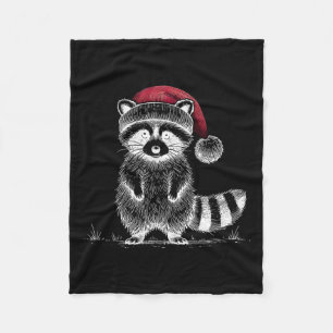 Cobertor De Velo Raccoon Santa Hat Lo Panda Raccoon