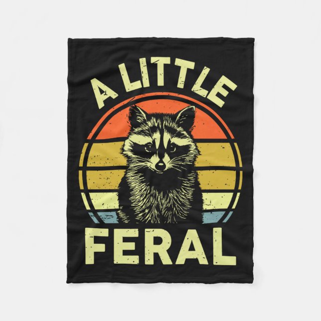 Cobertor De Velo Raccoon-shirt A Little Feral Funny Raccoon Premium (Frente)