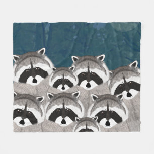 Cobertor De Velo Raccoons Fleece Blanket