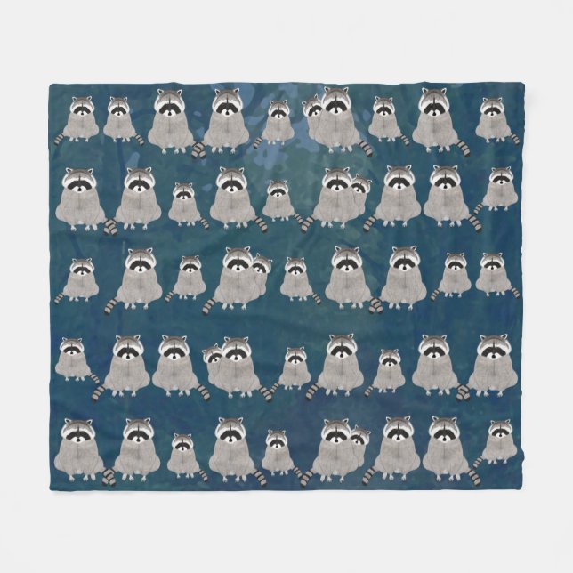 Cobertor De Velo Raccoons Fleece Blanket (Frente (Horizontal))