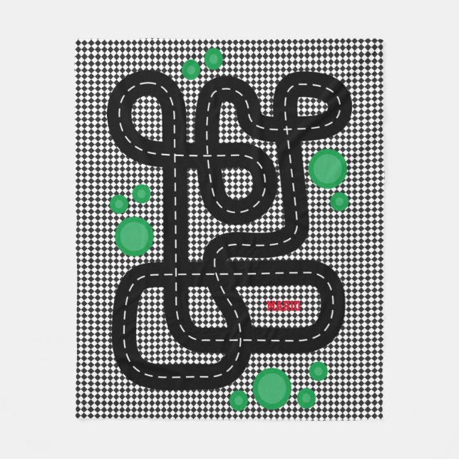 Cobertor De Velo Race Track Kids Playmat Cars Trucks Nome Boys (Frente)