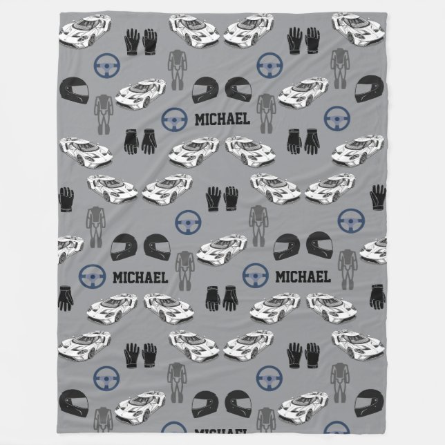 Cobertor De Velo Racing car Fleece Blanket (Frente)