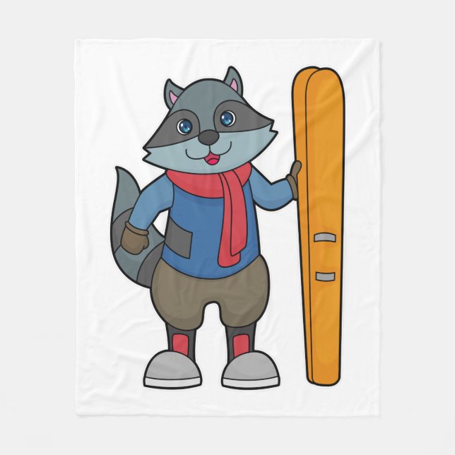 Cobertor De Velo Racoon Skier Ski (Frente)