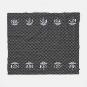 Cobertor De Velo Racy Registered Nurse RN Silver Caduceus Cobras
