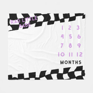 Cobertor De Velo "Rad Little Babe" Cheque Milestone Fleece Blanket