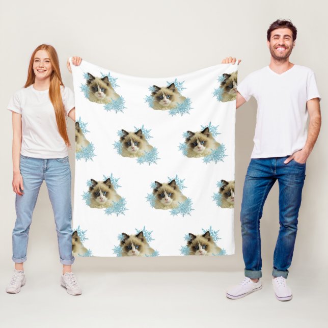 Cobertor De Velo Ragdoll Cat nos Flocos de Neve (In Situ)